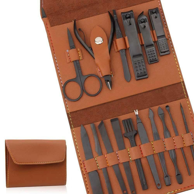 ست مانیکور و پدیکور مدل 16-Leather مجموعه 16 عددی