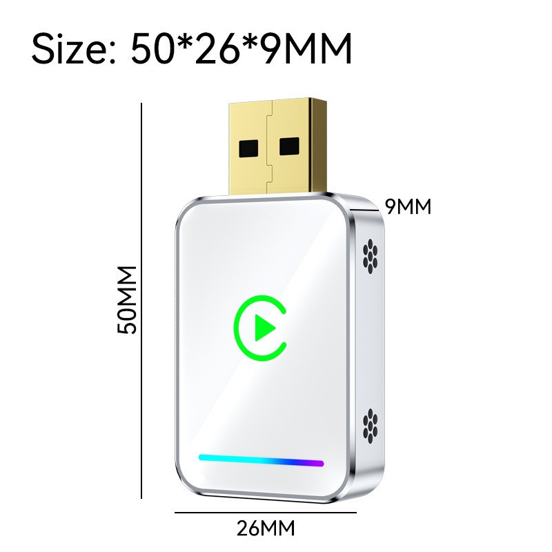 کارپلی و اندروید اتو مدل Wireless CarPlayAndroid Auto Q1JS به همراه مبدل USB به USB-C