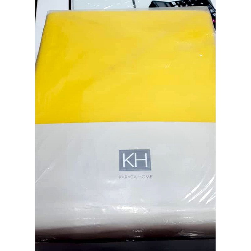 پتو کاراجاهوم مدل Puffy Sarı دو نفره سایز 220×200 سانتی متر