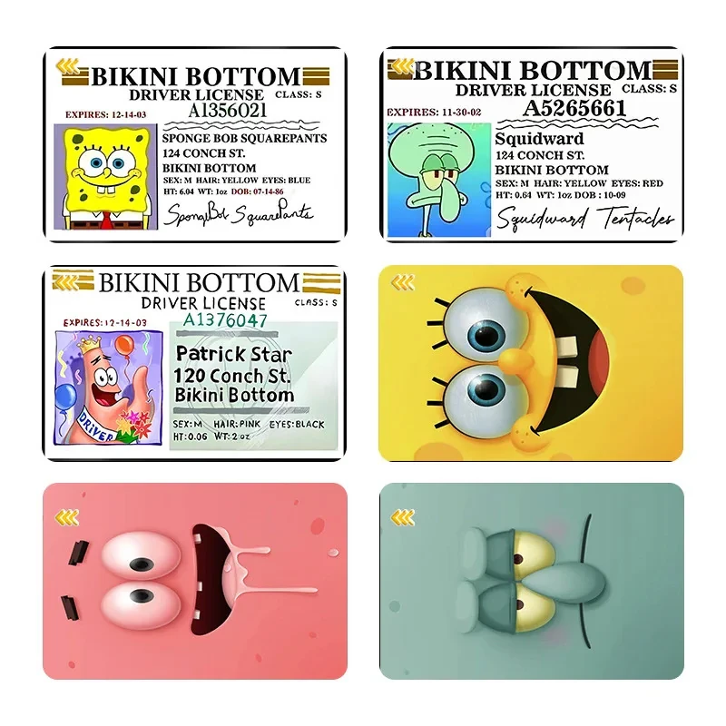 استیکر کارت مدل باب اسفنجی spongbob مجموعه 6 عددی