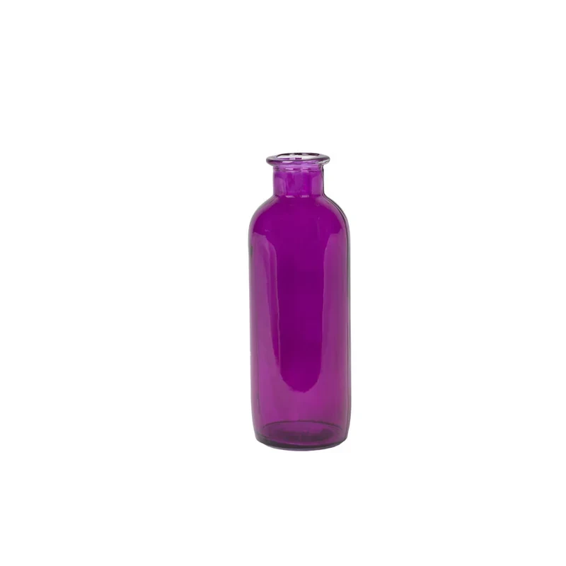 گلدان دکوری مدل مهناز کد 01 شیشه‌ای با ابعاد 6×6×18 سانتی‌متر، وزن 250 گرم، قطر داخلی گلوگاه 2.5 سانتی‌متر، قطر بیرونی 4 سانتی‌متر، قطر کف 6 سانتی‌متر