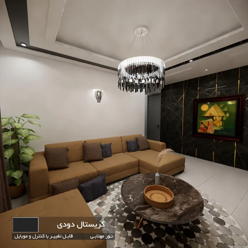 لوستر نورکیا مدل تک حلقه قندیلی کد 1R-55G