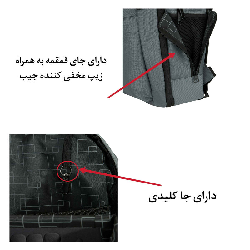 کوله پشتی لپ تاپ تنسر مدل 01128 مناسب برای لپ تاپ 15.6 اینچی