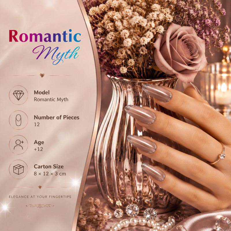 ناخن مصنوعی دست مدل آیس شاین کد 345 بسته 12 عددی
