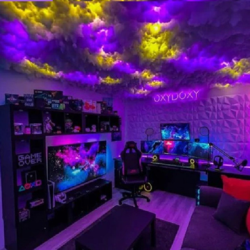 ریسه ال ای دی هوشمند مدل سقف ابری کد RGB IC طول 5 متر