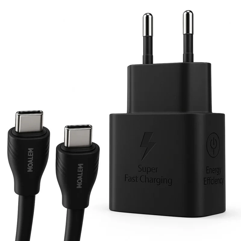 شارژر دیواری 25 وات معلم نوین مدل Galaxy A16به همراه کابل USB-C
