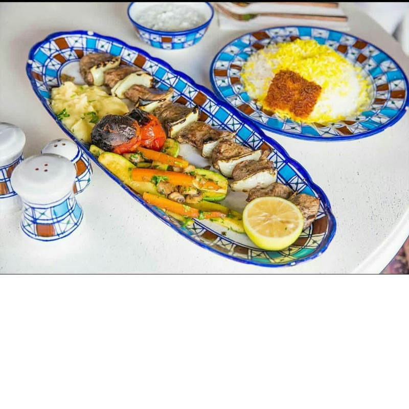 کاسه ماست هتلی چینی میبد مروارید مدل شطرنجی کد HMAST-B