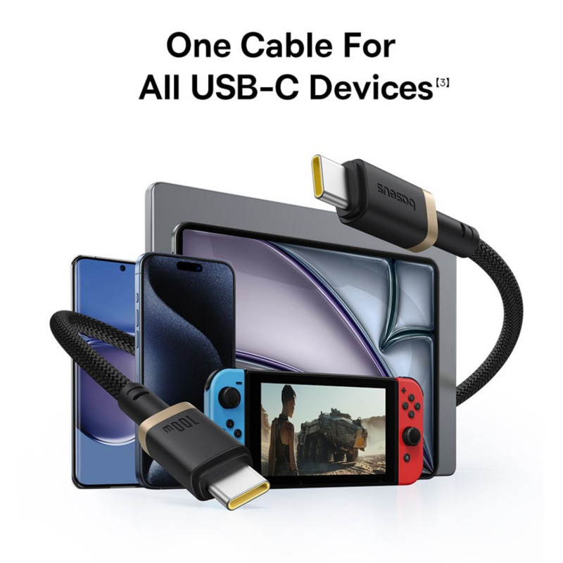 کابل USB-C بیسوس مدل Dura Series 100W طول 2 متر
