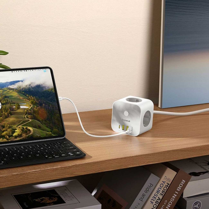 شارژر رومیزی 20 وات 4 پورت بیسوس مدل  PowerCombo Cube 20w S321A