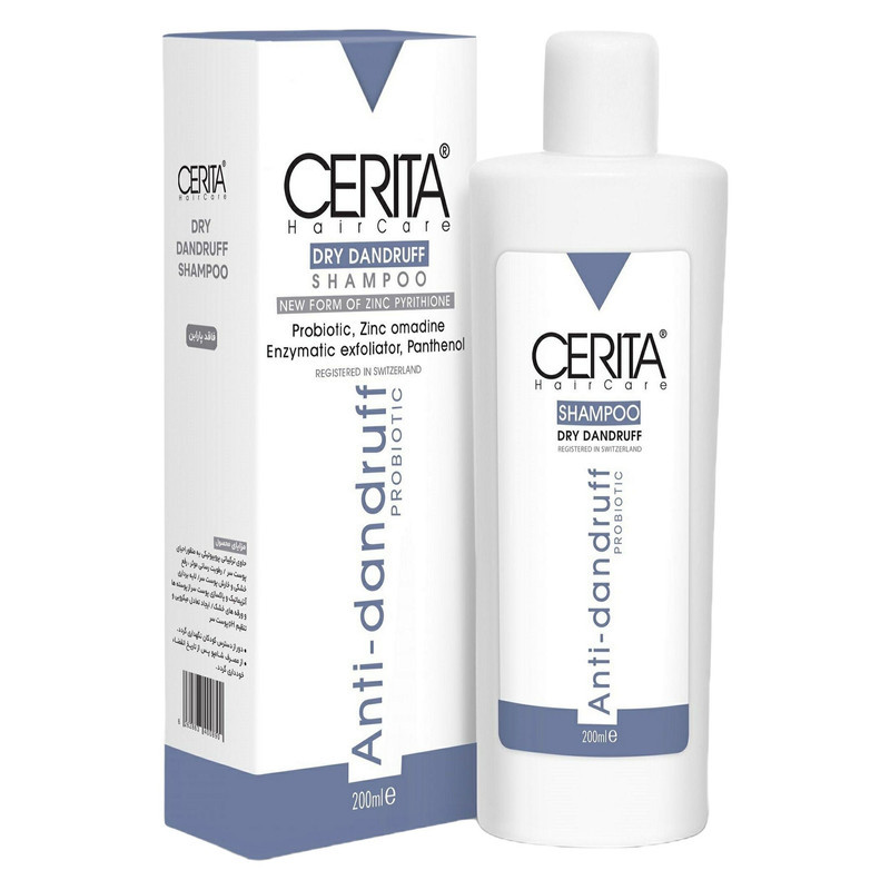 شامپو ضدشوره مو سریتا مخصوص موهای خشک، حجم 200 میلی‌لیتر مدل Dry Dandruff، بدون عصاره، ضد خارش