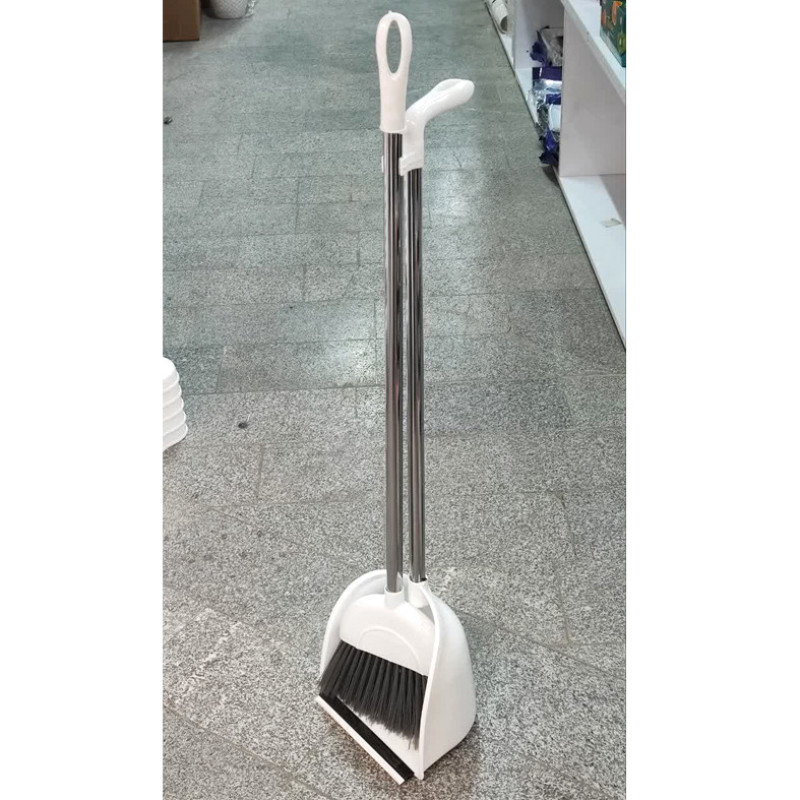 ست جارو و خاک انداز مدل ایستاده دسته کروم