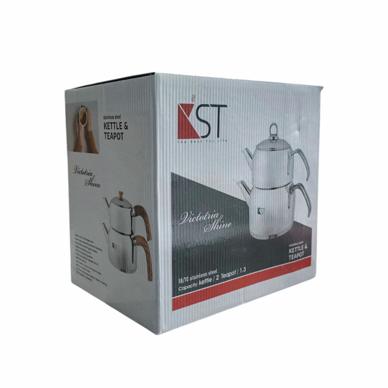 کتری و قوری کی اس تی مدل T-1060 گنجایش کتری 2 لیتر گنجایش قوری 1.2 لیتر
