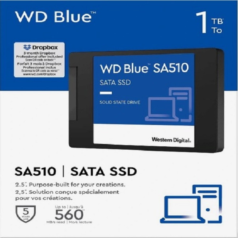 اس اس دی اینترنال SATA III وسترن دیجیتال مدل BLUE SA510 ظرفیت 1 ترابایت