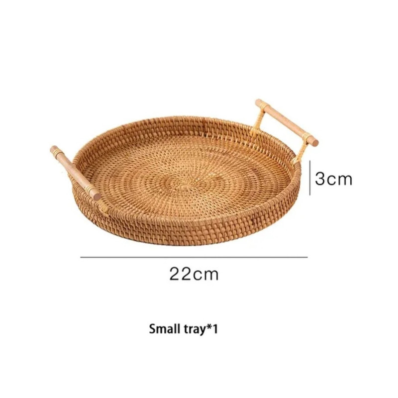 سینی مدل حصیری بسته 3 عددی