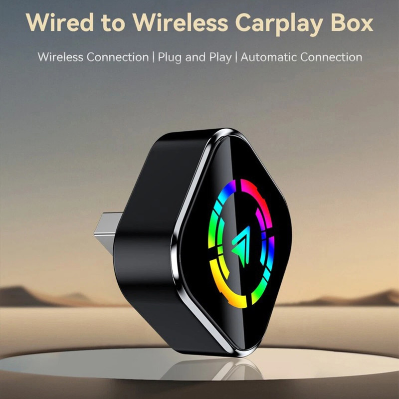 کارپلی و اندروید اتو مدل Wireless CarPlayAndroid Auto Q1A به همراه مبدل USB به USB-C