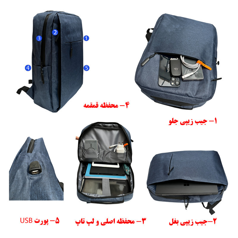 کوله پشتی لپ تاپ مدل A01 مناسب برای لپ تاپ 14.1 تا 15.6 اینچی