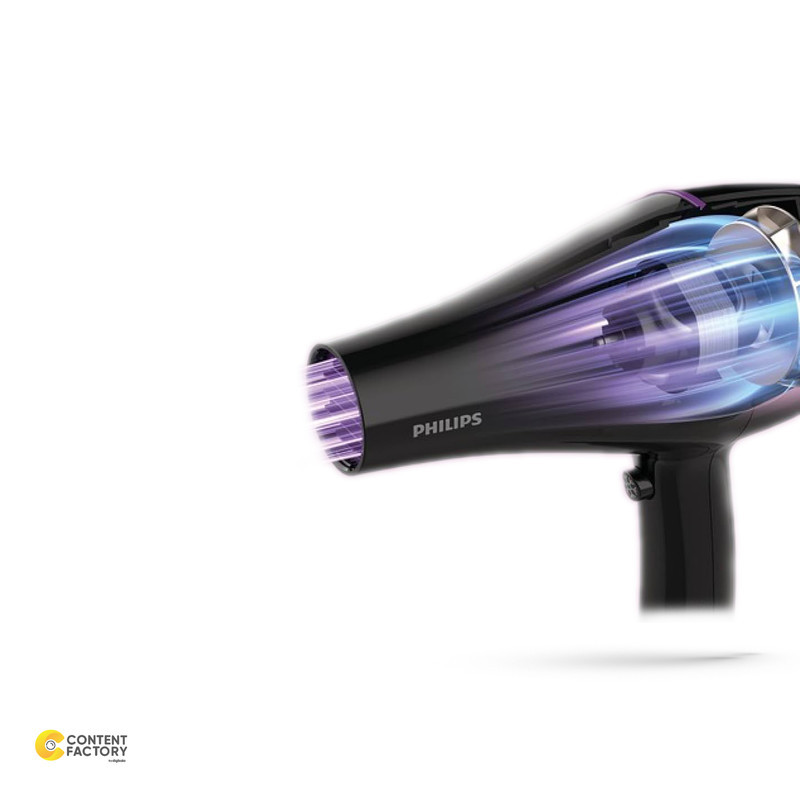 سشوار حرفه‌ای 2200 وات فیلیپس مدل BHD274، موتور AC، وزن 600 گرم، دارای سری متمرکز‌کننده باریک، متمرکز‌کننده پهن با ویژگی حجم‌دهندگی، با قابلیت باد سرد، فناوری تولید یون