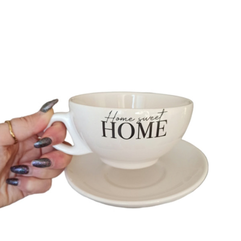 فنجان و نعلبکی مدل Home کد 12 مجموعه دو عددی