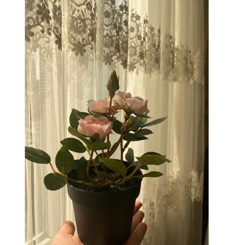 گلدان به همراه گل مصنوعی ایکیا مدل FEJKA-0039