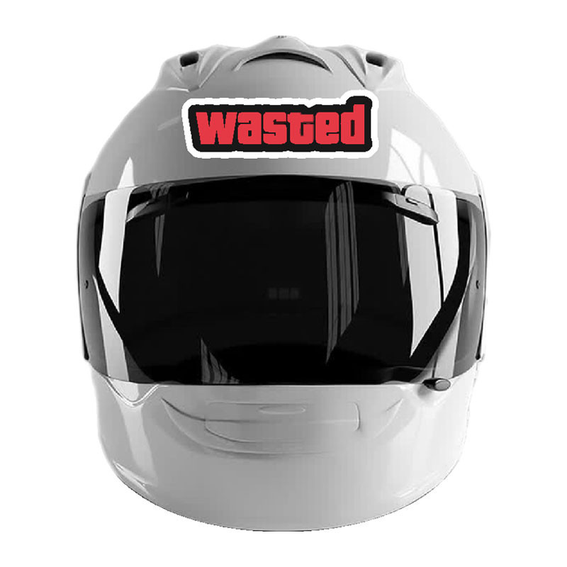 برچسب کلاه کاسکت رایسان طرح Wasted کد He006 بسته دو عددی
