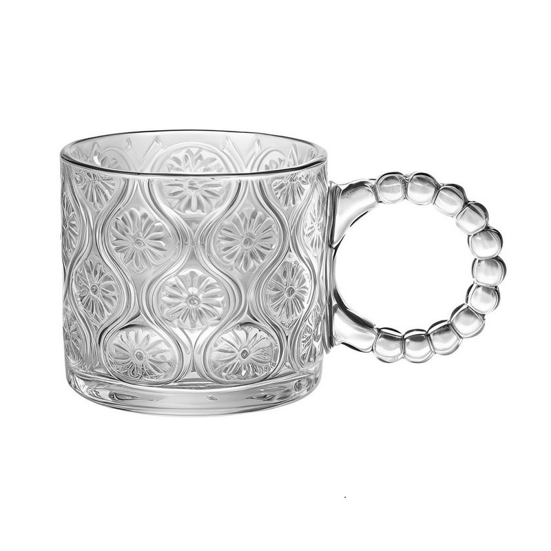 لیوان دلی گلس مدل دسته حلقه  کد TZ4303 بسته شش عددی