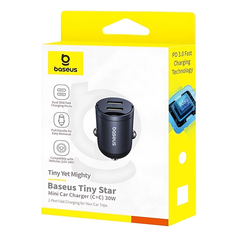 شارژر فندکی 30 وات بیسوس مدل B-TinSTC به همراه کابل USB-C