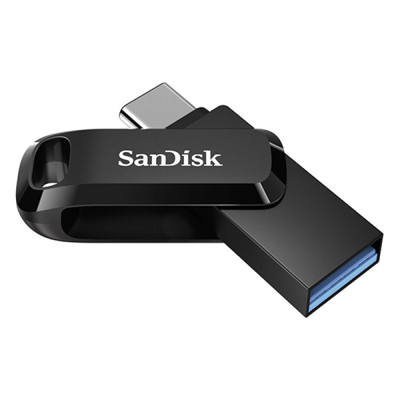 فلش مموری سن دیسک مدل Ultra Dual Drive Go ظرفیت 32 گیگابایت با دو رابط USB 3.2 و USB-C، سرعت خواندن 150 مگابایت بر ثانیه، بدنه فلزی، سازگار با گوشی، تبلت، کامپیوتر و مک