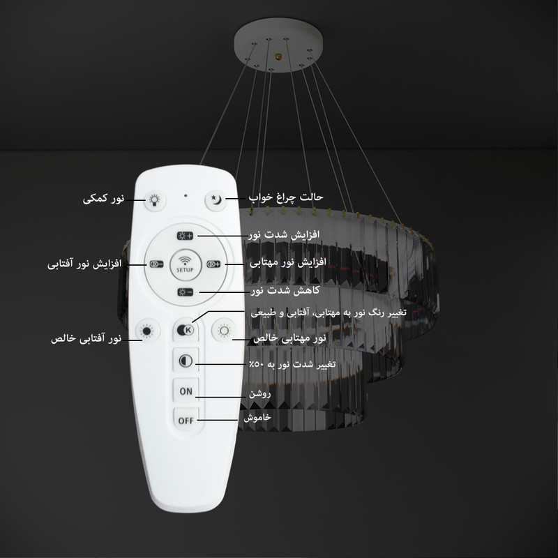 لوستر نورکیا مدل تک حلقه قندیلی کد 1R-40G
