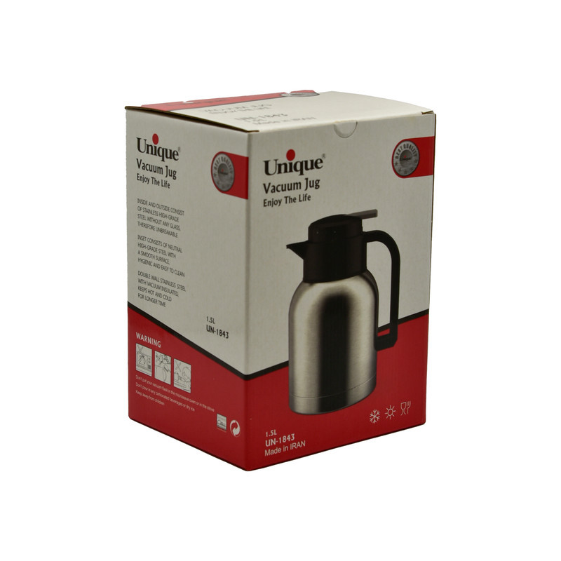 فلاسک یونیک طرح استیل کد 1843 گنجایش 1.5 لیتر