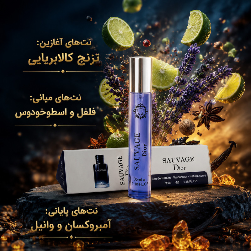 ادو پرفیوم مردانه هارلینگن مدل Sauvage Dior با رایحه خنک حجم 35 میلی لیتر