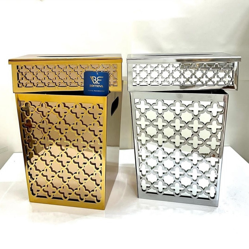 ست سطل و جای دستمال کاغذی برنوا مدل شکوفه Sh