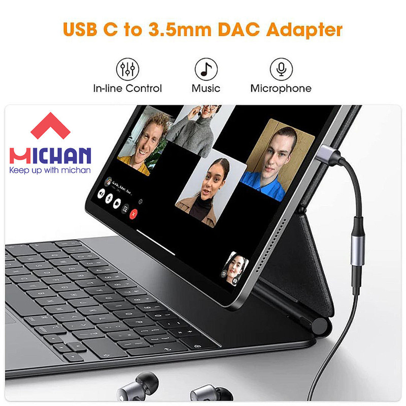 مبدل USB-C به جک 3.5 میلی متری میچان مدل T1