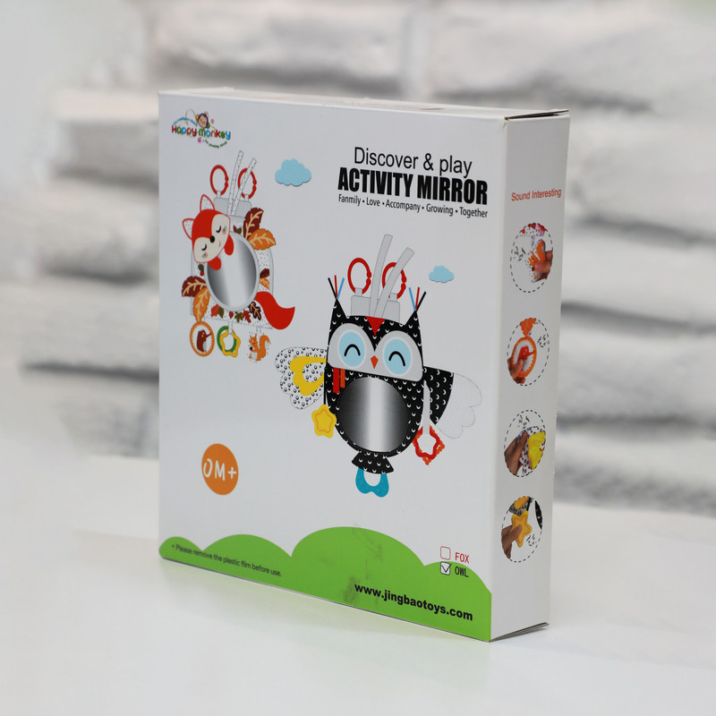 آویز تخت کودک مدل آینه دار طرح جغد happy monkey