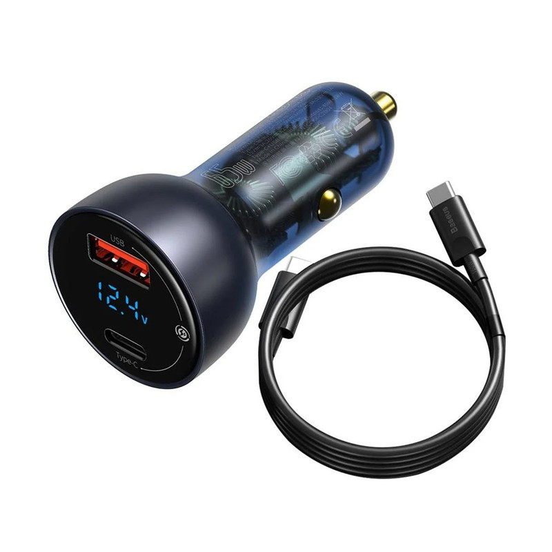 شارژر فندکی 65 وات باسئوس مدل Dual Quick Charger-65W