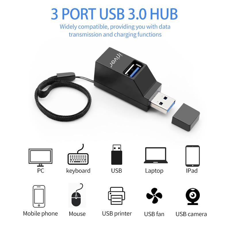 هاب 3 پورت USB3.0 آی ریور مدل Tiny Pro