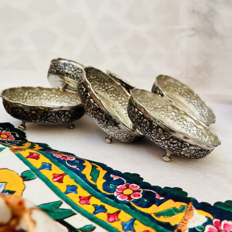 پیاله آجیل خوری مسی کد ZH321.21 مجموعه 6 عددی