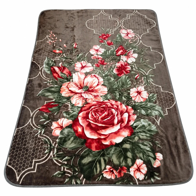 پتو 1 نفره شادیلون مدل گل برجسته سایز 160x220 سانتی‌متر