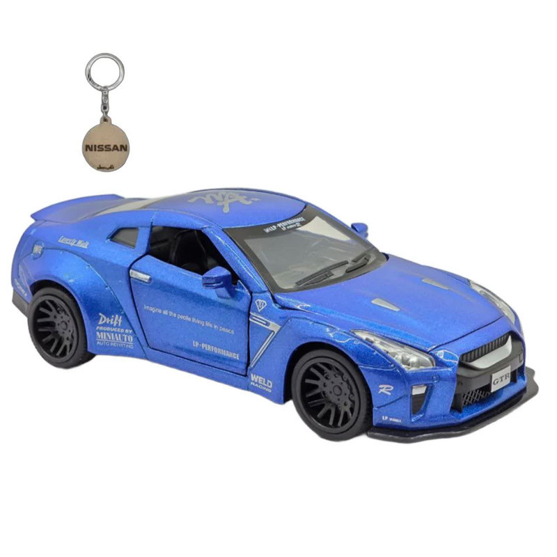 ماکت ماشین ناب سل مدل نیسان جی تی آر فلزی موزیکال چراغدار اسپرت NISSAN GTR SPORT به همراه جاسوییچی