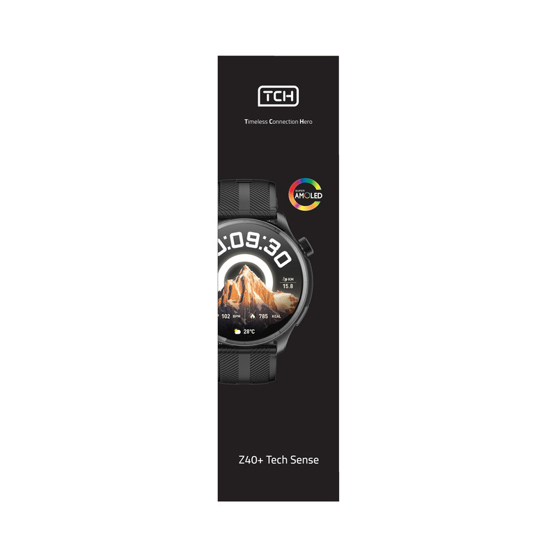 ساعت هوشمند تی سی اچ مدل TCH Z40+ Tech Sense  دارای قابلیت های کنترل موسیقی (Music Player)، قابلیت مکالمه از طریق بلوتوث، پشتیبانی از زبان فارسی در منو و سیستم‌عامل، قابلیت تغییر طرح ساعت یا تم بند سیلیکون