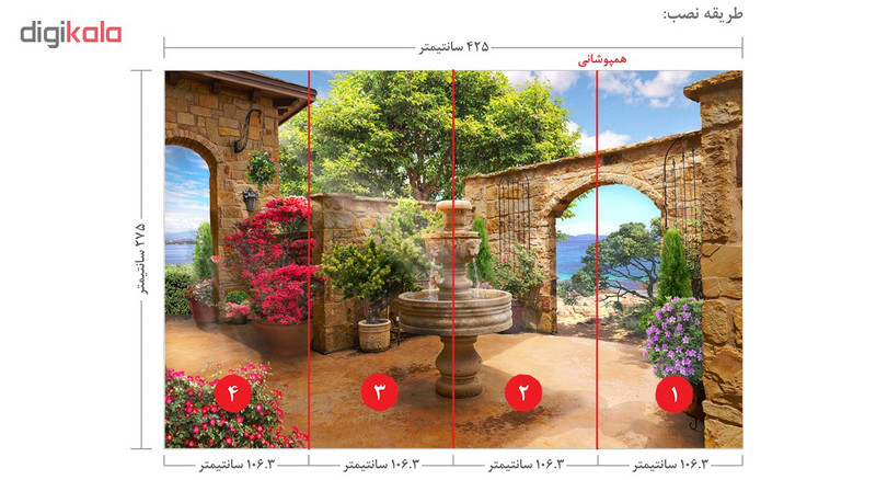 پوستر دیواری سه بعدی طرح باغ کد ARTS455