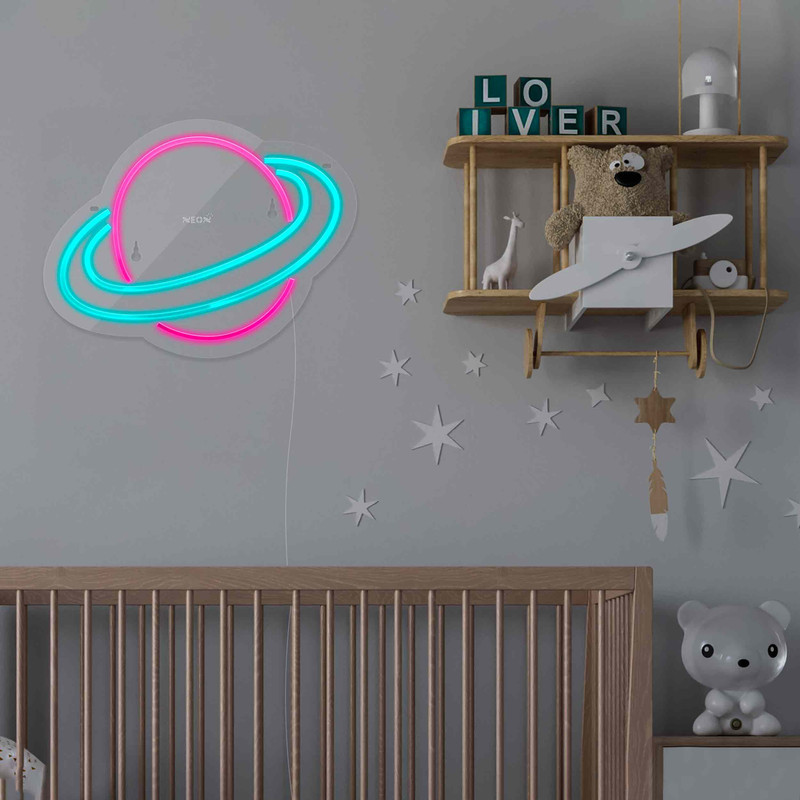 چراغ دیواری نئون دیزاین طرح Planet_PN