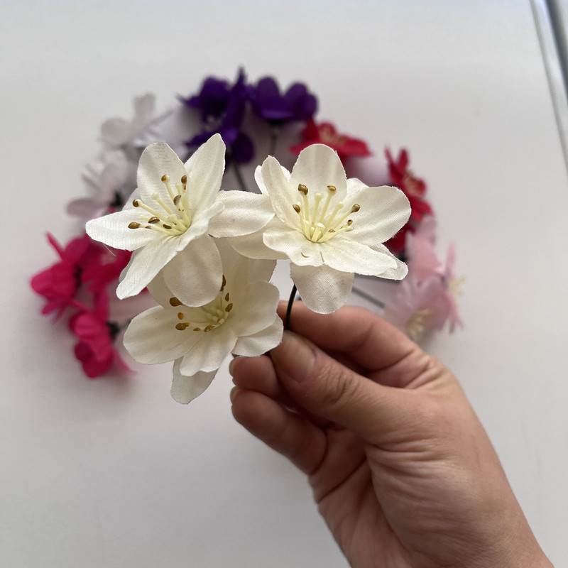 گل مصنوعی مدل شکوفه تیارا مجموعه 12 عددی