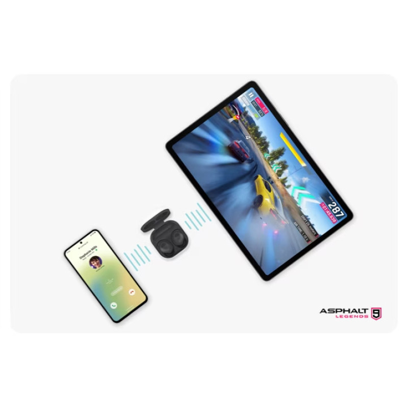 هدفون بلوتوثی سامسونگ مدل Galaxy Buds FE با نویز کنسلینگ فعال (ANC)، درگاه شارژ USB Type-C، دارای میکروفون دوگانه، مقاوم در برابر رطوبت و عرق