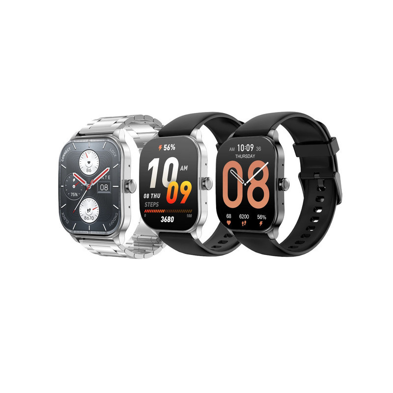 ساعت هوشمند امیزفیت مدل LDY KAMEL POP WATCH 3S  دارای قابلیت‌های صفحه نمایش رنگی و لمسی، کنترل موسیقی با بند سیلیکونی