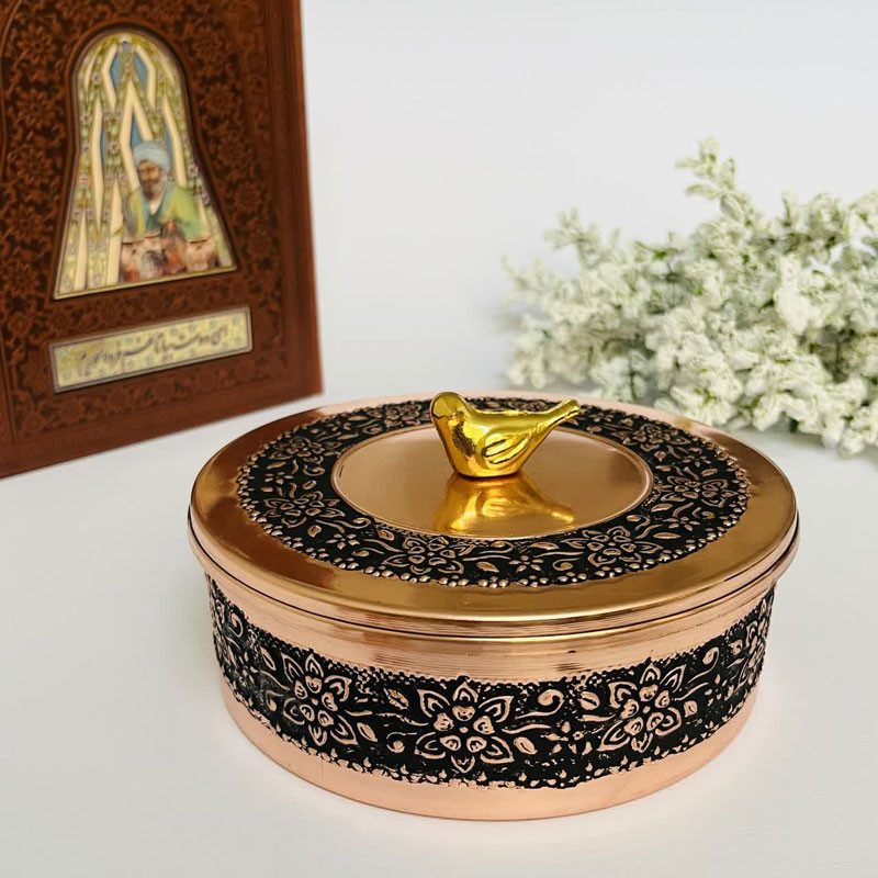 شکلات خوری مسی طرح گل کد ZH356.10