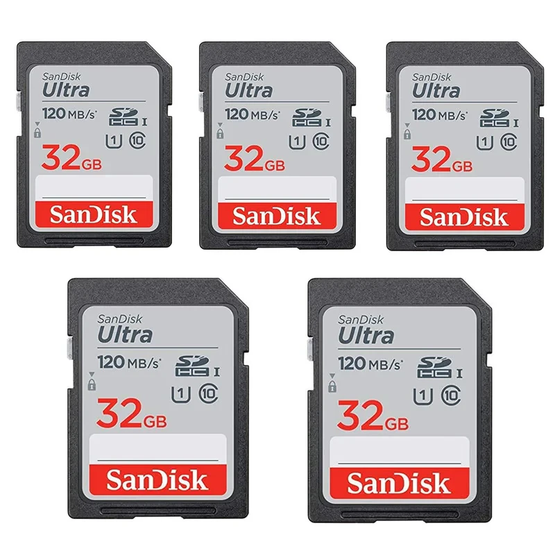کارت حافظه SDHC سن دیسک مدل Ultra کلاس 10 استاندارد UHS-I U1 سرعت 120MBps ظرفیت 32 گیگابایت بسته 5عددی