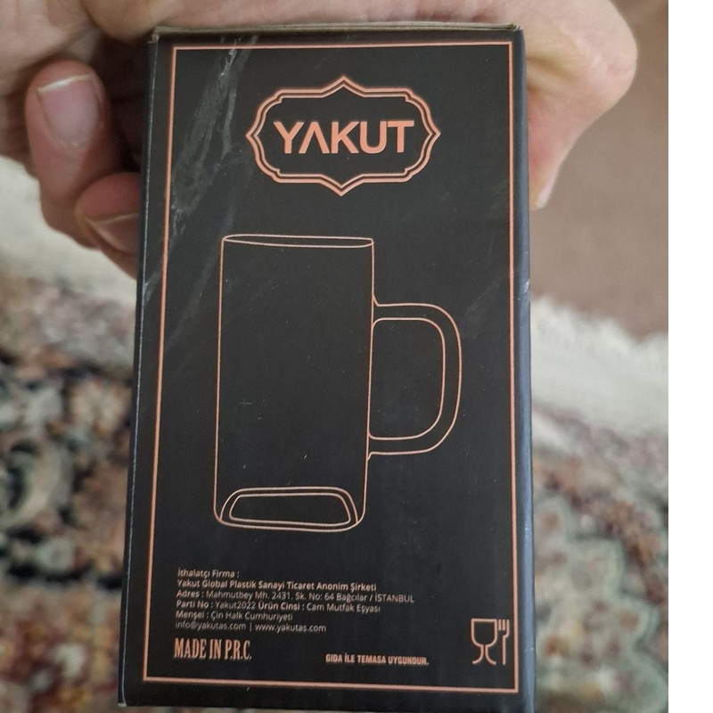 لیوان یاکوت مدل مربع دسته رنگی کد 1369n 10
