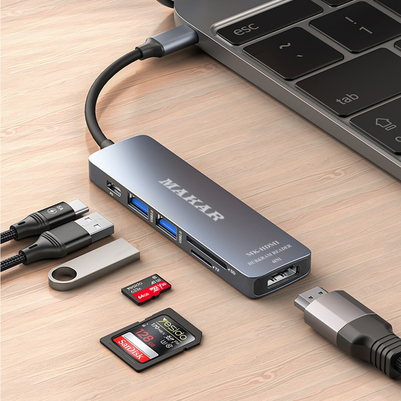 هاب 6 پورت USB-C ماکار مدل MK-HDMI