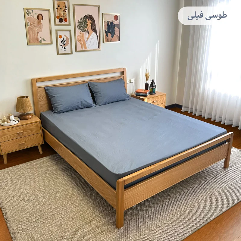 سرویس ملحفه پامیل مدل PlainHK دو نفره 3 تکه