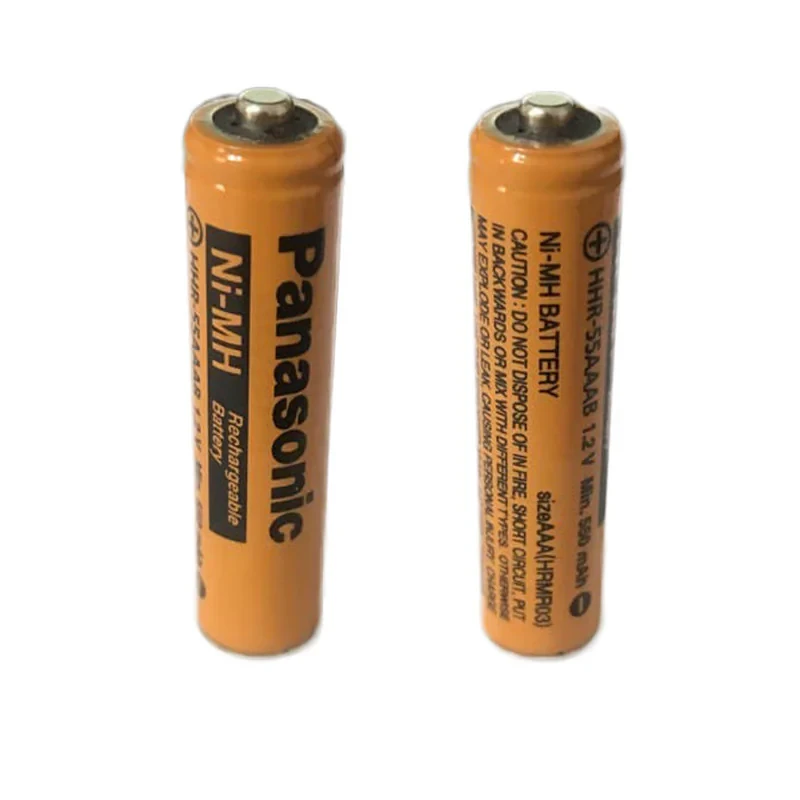 باتری نیم قلمی قابل شارژ تلفن بی سیم پاناسونیک مدل  Ni-MHHHR-55AAAB HRMR03 بسته دو عددی
